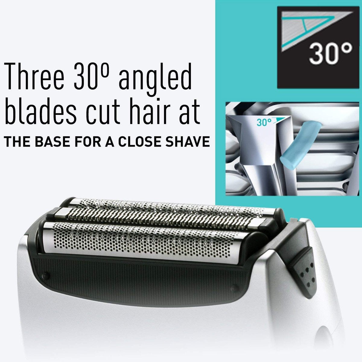 Panasonic ES-RT51-S Arc3 Wet/Dry 3-Blade Cordless Electric Razor with Pivoting Head and Pop-up Trimmer, Silver Avelisse
