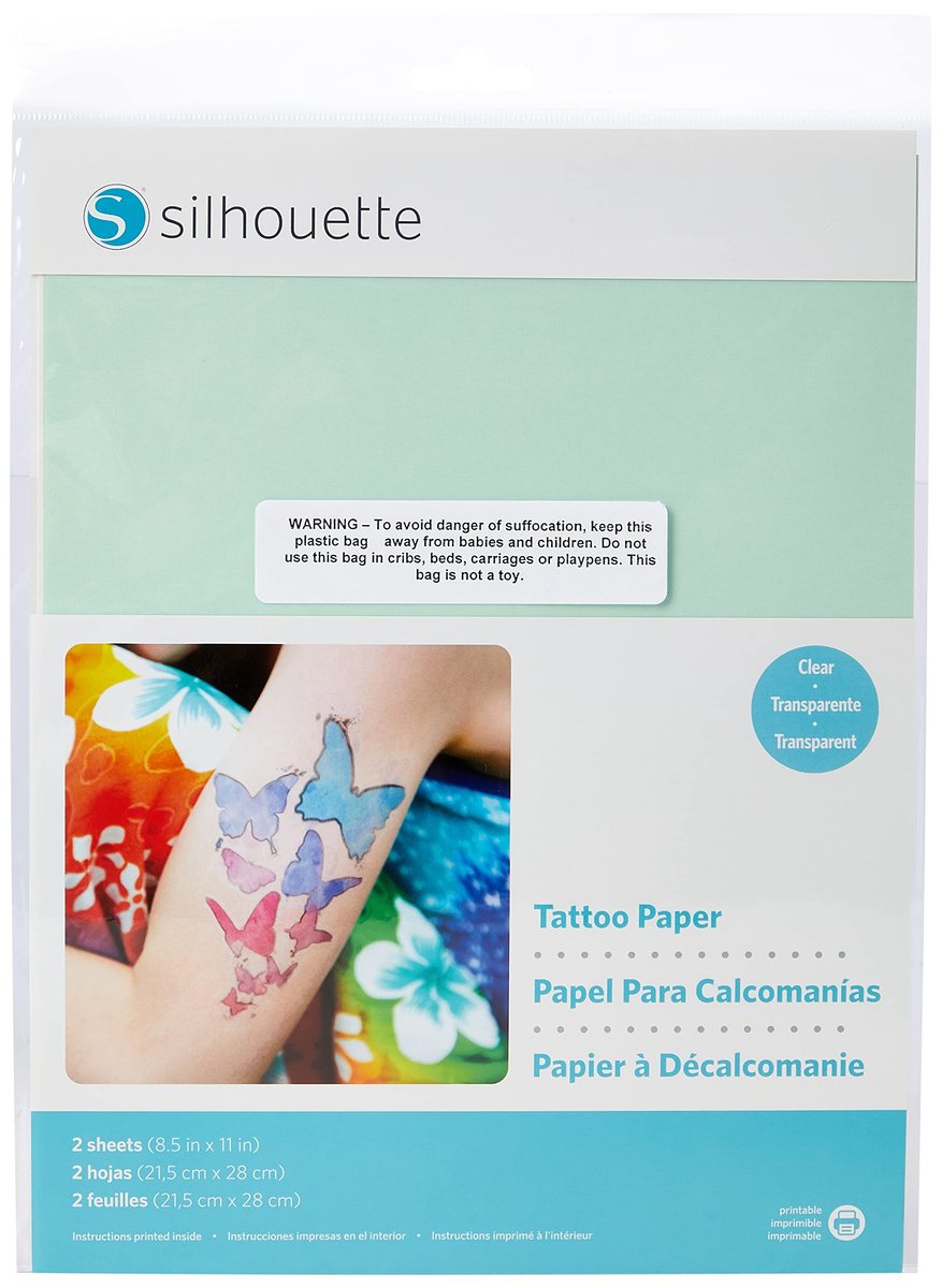 Silhouette Media-Tattoo Temporary Tattoo Paper – 8.5x11 Inches, Basic - görsel 1