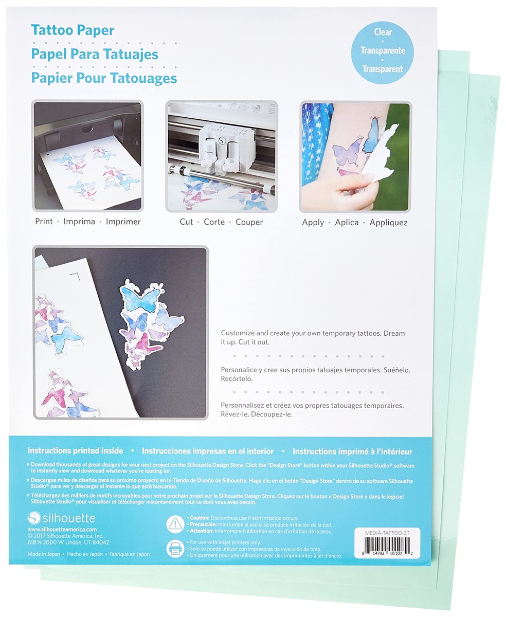 Silhouette Media-Tattoo Temporary Tattoo Paper – 8.5x11 Inches, Basic - görsel 3