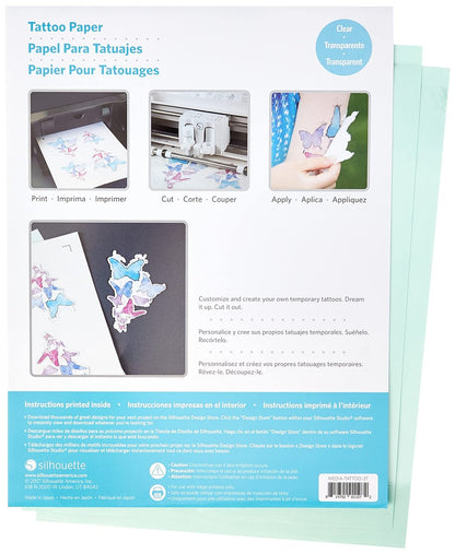 Silhouette Media-Tattoo Temporary Tattoo Paper – 8.5x11 Inches, Basic