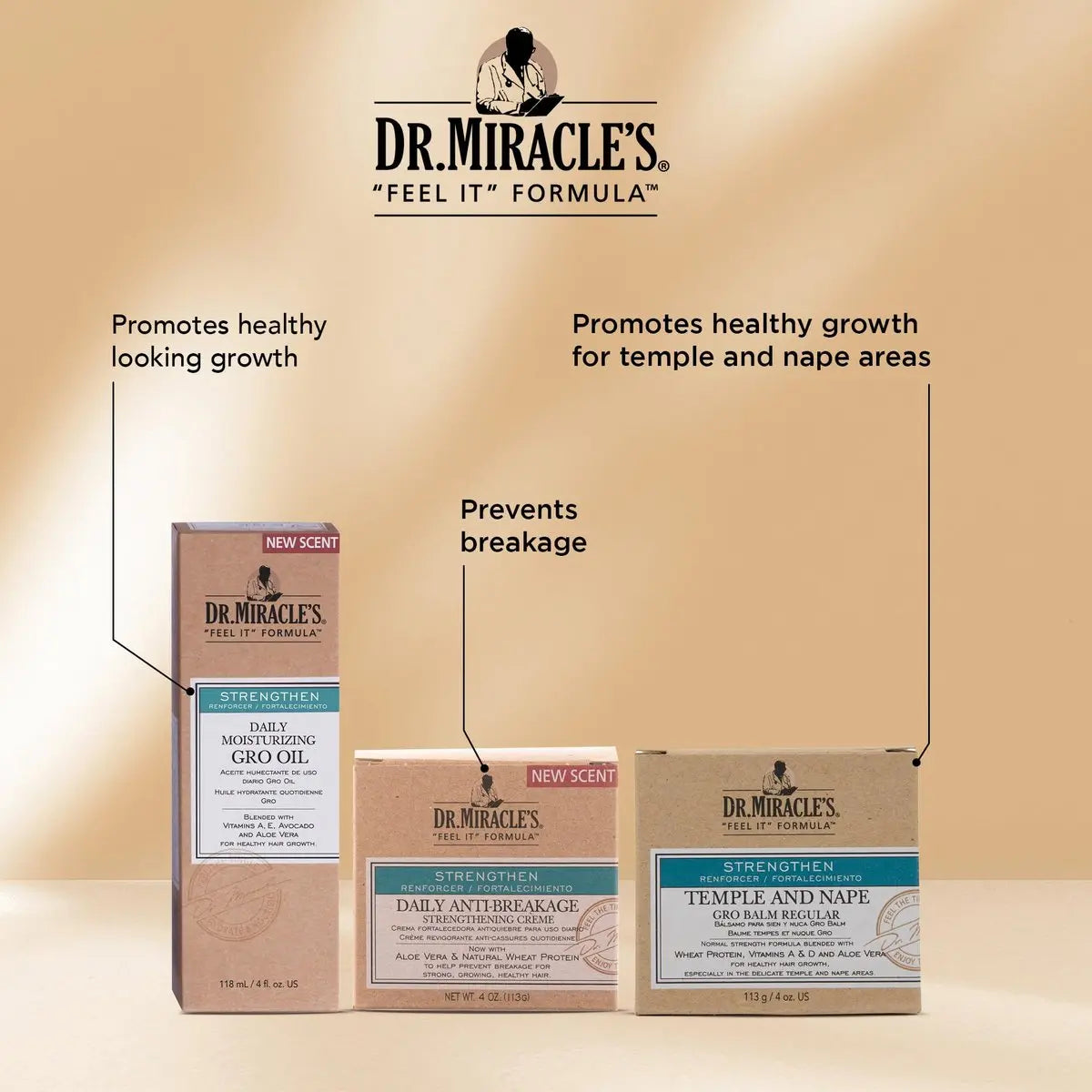 Dr. Miracle's Daily Moisturizing Gro Oil with Vitamins A, D, E, Avocado & Aloe Vera – Hair Growth & Scalp Treatment, 4 oz Avelisse
