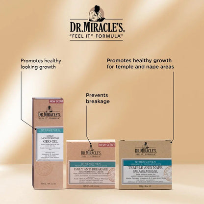 Dr. Miracle's Daily Moisturizing Gro Oil with Vitamins A, D, E, Avocado & Aloe Vera – Hair Growth & Scalp Treatment, 4 oz Avelisse