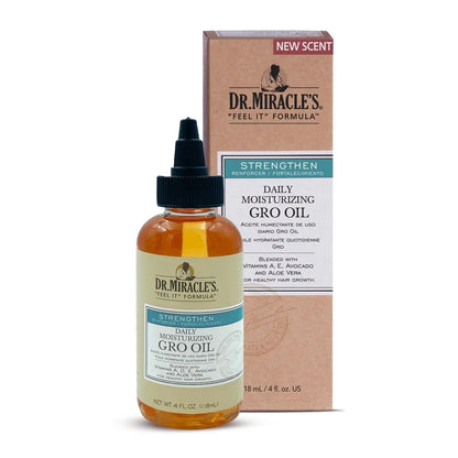 Dr. Miracle's Daily Moisturizing Gro Oil with Vitamins A, D, E, Avocado & Aloe Vera – Hair Growth & Scalp Treatment, 4 oz Avelisse