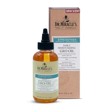 Dr. Miracle's Daily Moisturizing Gro Oil with Vitamins A, D, E, Avocado & Aloe Vera – Hair Growth & Scalp Treatment, 4 oz Avelisse