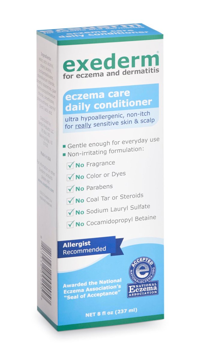 Exederm Hypoallergenic Conditioner for Eczema & Seborrheic Dermatitis – Ultra Sensitive, Moisturizing Daily Hair Care, Paraben & Sulfate Free, 8 Fl Oz Avelisse