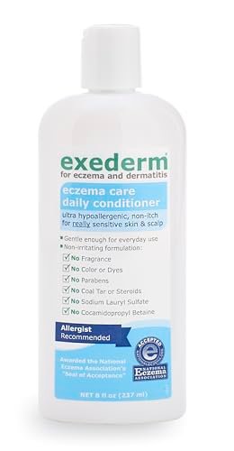 Exederm Hypoallergenic Conditioner for Eczema & Seborrheic Dermatitis – Ultra Sensitive, Moisturizing Daily Hair Care, Paraben & Sulfate Free, 8 Fl Oz Avelisse