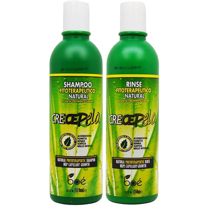 Crece Pelo Natural Hair Growth Duo – Phytotherapeutic Shampoo & Rinse Combo – Boosts Growth, Strength & Shine – Plant-Based, Sulfate-Free – 12.5 oz Each Avelisse