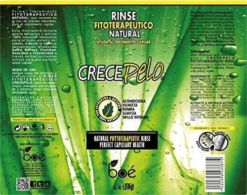Crece Pelo Natural Hair Growth Duo – Phytotherapeutic Shampoo & Rinse Combo – Boosts Growth, Strength & Shine – Plant-Based, Sulfate-Free – 12.5 oz Each Avelisse