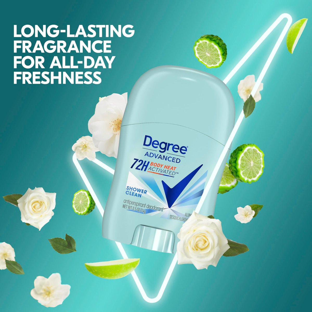 Degree Antiperspirant Deodorant Shower Clean 72-Hour Sweat & Odor Protection for Women, 0.5 oz - görsel 5