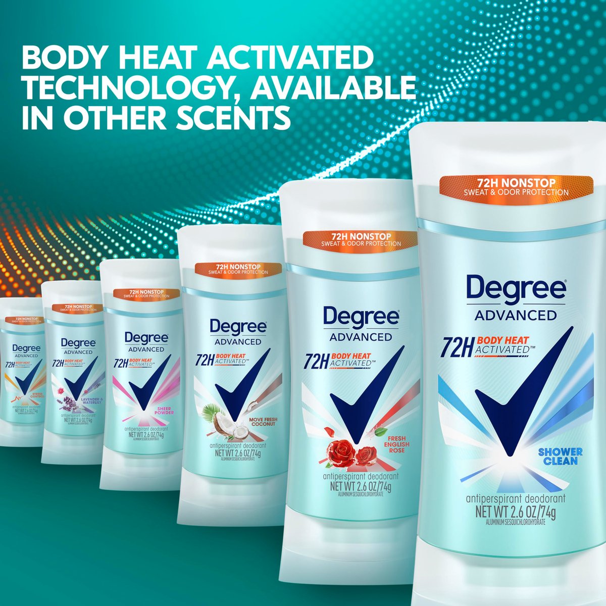 Degree Antiperspirant Deodorant Shower Clean 72-Hour Sweat & Odor Protection for Women, 0.5 oz - görsel 13