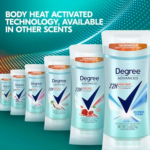 Degree Advanced Antiperspirant Deodorant Move Fresh Coconut, 4 Count, 72-Hour Sweat & Odor Protection for Women with MotionSense Technology, 2.6 oz each Avelisse
