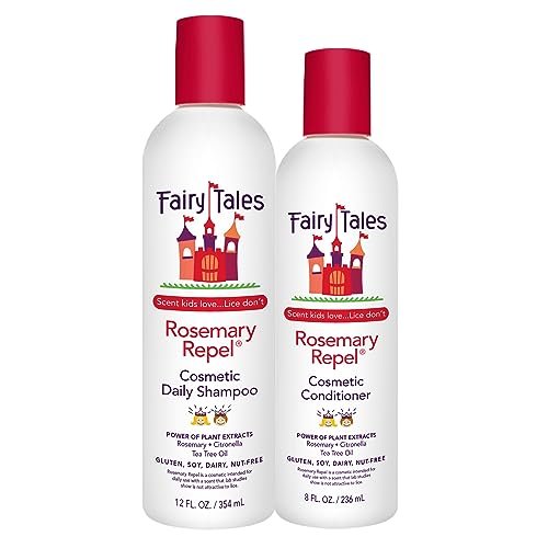 Fairy Tales Rosemary Repel Daily Kids Shampoo & Conditioner Duo - Lice Deterrent, 12 oz + 8 oz Avelisse