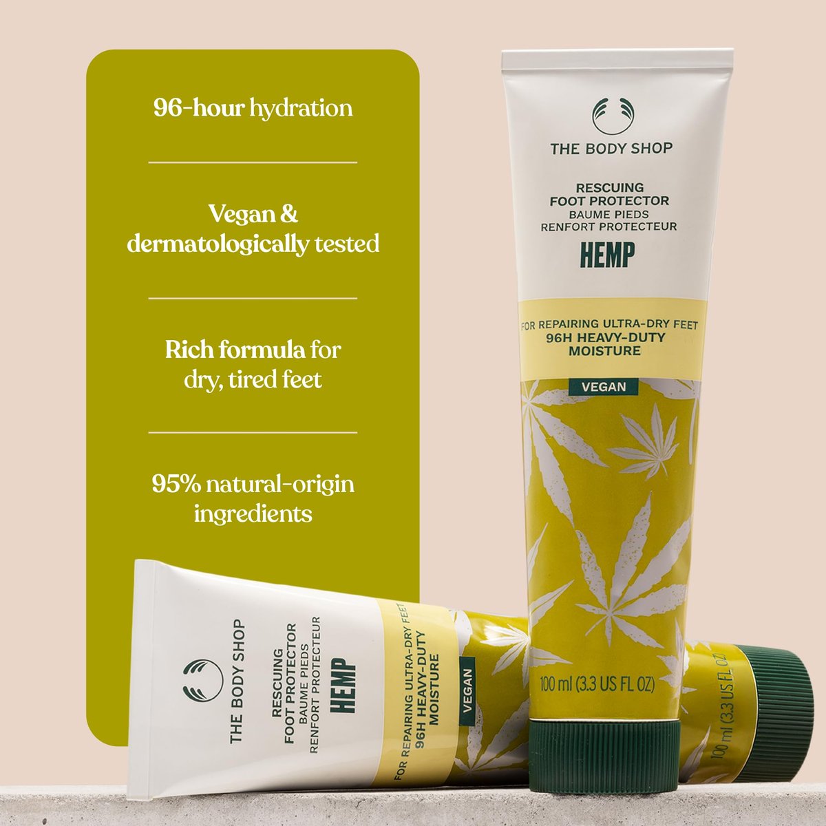 The Body Shop Hemp Foot Protector – Intensive Hydration for Ultra Dry Feet, 3.5 oz Avelisse