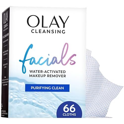 Olay Daily Facials Deep Clean Makeup Remover Wipes, Alcohol & Fragrance Free, 66 Count - görsel 1