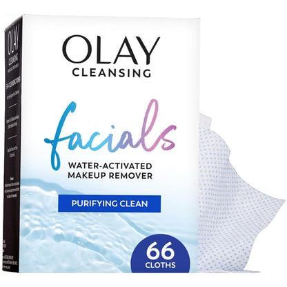 Olay Daily Facials Deep Clean Makeup Remover Wipes, Alcohol & Fragrance Free, 66 Count