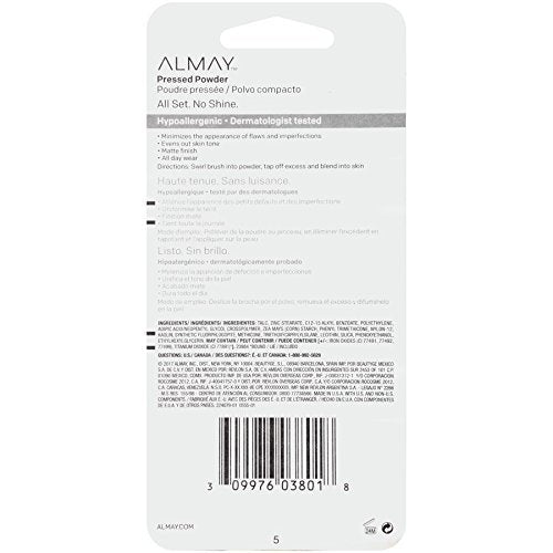 Almay Pressed Powder, Skin Tone Matching, Hypoallergenic, Fragrance Free, 100 My Best Light, 0.20 Oz - görsel 4