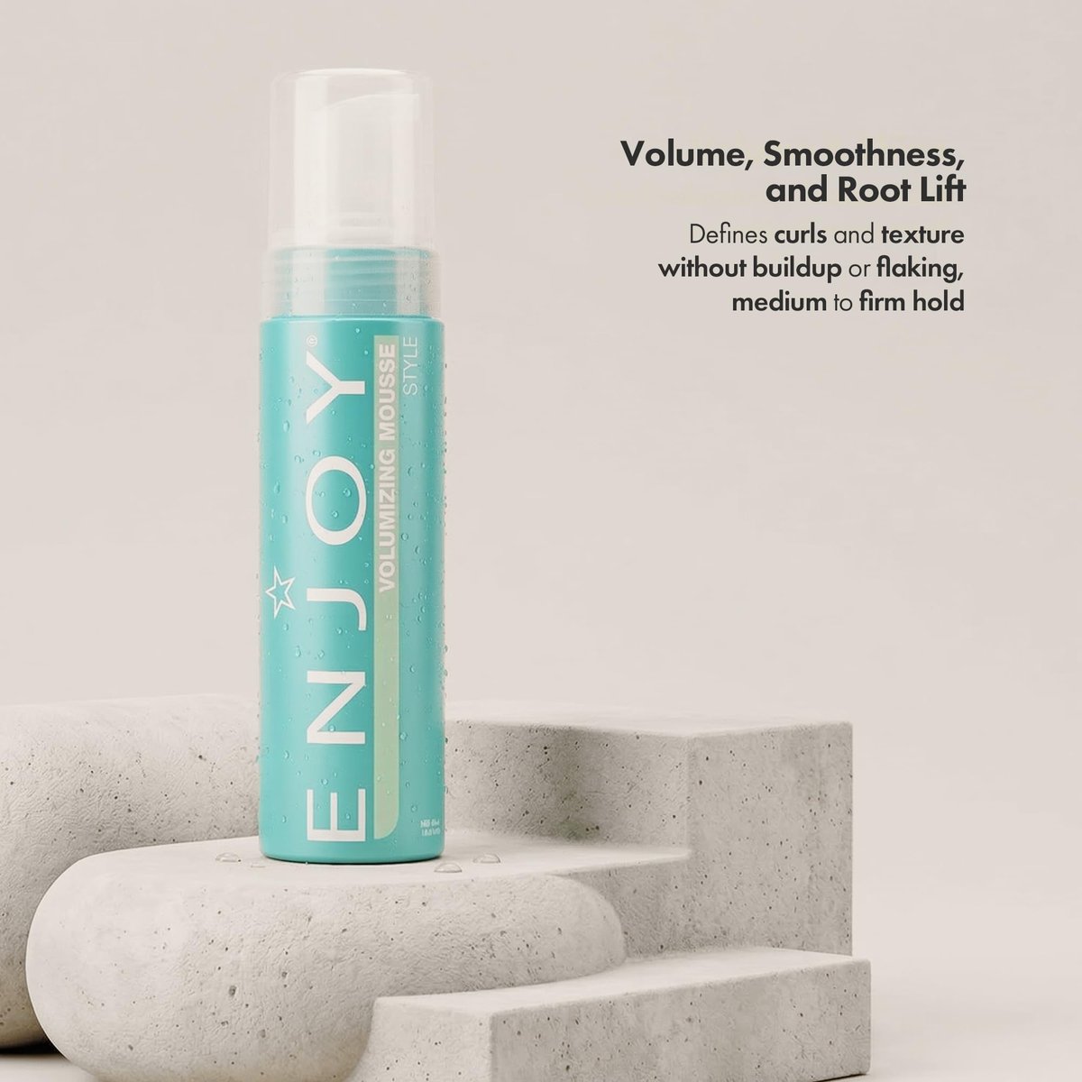 Enjoy Volumizing Mousse - Medium-to-Firm Hold for Root Lift and Curl Definition, Lightweight Styling Foam, 6.8 oz Avelisse