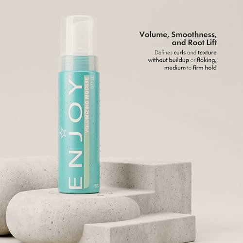 Enjoy Volumizing Mousse - Medium-to-Firm Hold for Root Lift and Curl Definition, Lightweight Styling Foam, 6.8 oz Avelisse