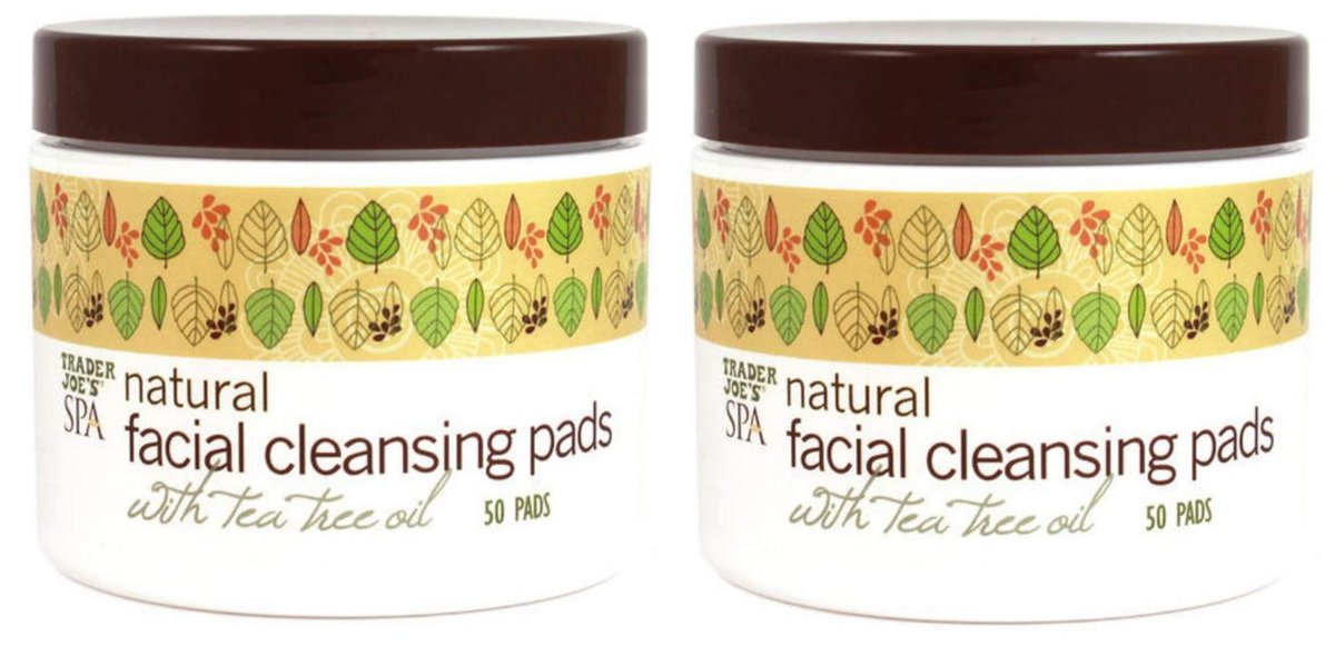 Natural Facial Cleansing Pads with Tea Tree Oil - 2 Pack (100 Pads Total) Avelisse