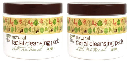 Natural Facial Cleansing Pads with Tea Tree Oil - 2 Pack (100 Pads Total) Avelisse