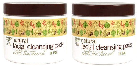 Natural Facial Cleansing Pads with Tea Tree Oil - 2 Pack (100 Pads Total) Avelisse