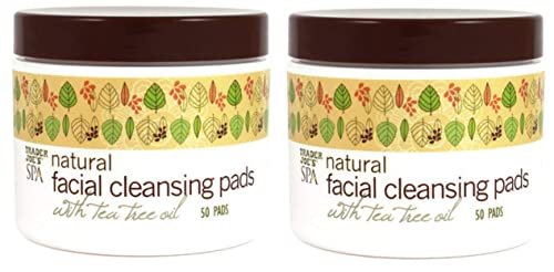 Natural Facial Cleansing Pads with Tea Tree Oil - 2 Pack (100 Pads Total) Avelisse