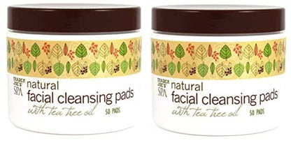 Natural Facial Cleansing Pads with Tea Tree Oil - 2 Pack (100 Pads Total) Avelisse