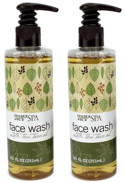 Trader Joe's Spa Face Wash with Tea Tree Oil - 8.5 fl oz (2-Pack) - Gentle Daily Cleanser for Clear, Healthy-Looking Skin Avelisse