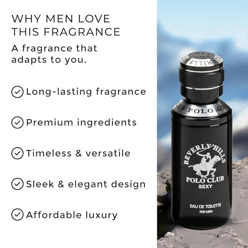 Beverly Hills Polo Club SEXY Eau de Toilette - Oriental Woody Cologne for Men, 3.4 fl oz Avelisse
