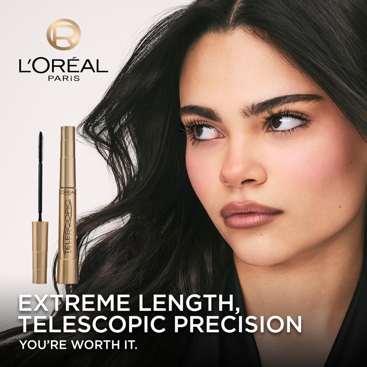 L'Oreal Paris Telescopic Mascara - Washable Black Brown - Separating Volume & Length Formula - 0.27 Fl Oz Avelisse