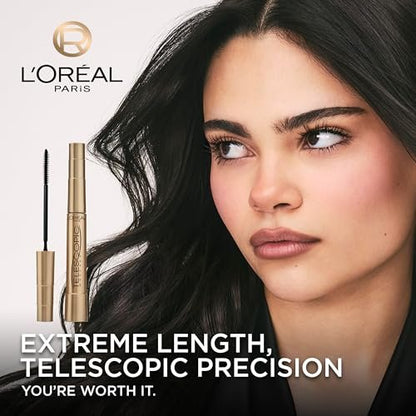 L'Oreal Paris Telescopic Mascara - Washable Black Brown - Separating Volume & Length Formula - 0.27 Fl Oz Avelisse