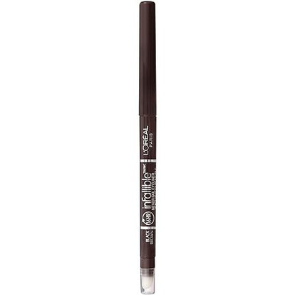L'Oreal Paris Infallible Never Fail Mechanical Pencil Eyeliner, Black Brown - Long-Lasting, Smudge-Proof with Built-in Sharpener