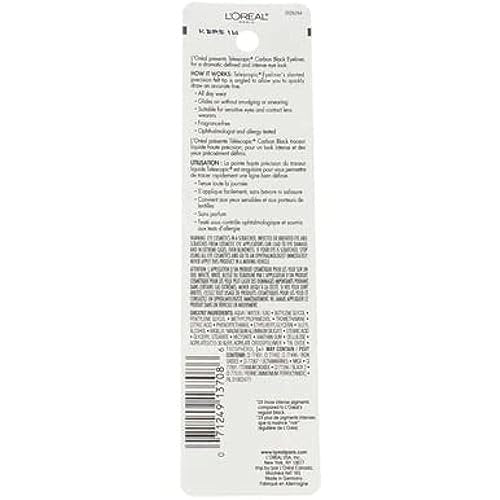 L'Oreal Paris Telescopic Precision Liquid Eyeliner - Carbon Black, 0.08 Fl Oz Avelisse