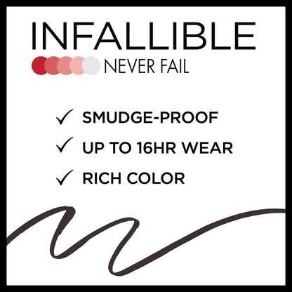 L'Oreal Paris Infallible Never Fail Original Mechanical Pencil Eyeliner - Carbon Black - Waterproof & Smudge-Proof
