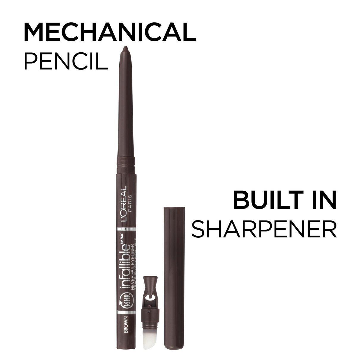 L'Oreal Paris Infallible Never Fail Original Mechanical Pencil Eyeliner - Carbon Black - Waterproof & Smudge-Proof - görsel 3