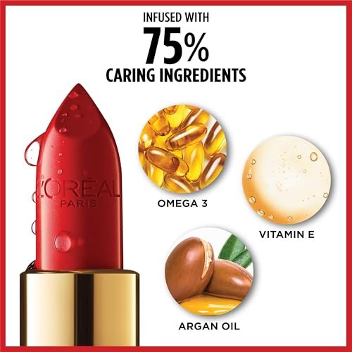 L'Oreal Paris Colour Riche Original Creamy Hydrating Satin Lipstick - British Red (0.13 oz) - görsel 8