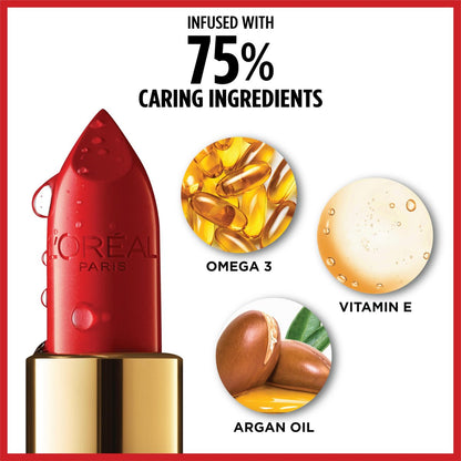 L'Oreal Paris Colour Riche Original Creamy Hydrating Satin Lipstick - British Red (0.13 oz)