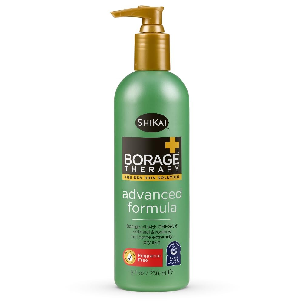 ShiKai Borage Therapy Body Moisturizer Advanced Formula – Fragrance Free Hydrating Lotion for Dry Hands & Body with Oatmeal & Shea Butter (8 oz) - görsel 1