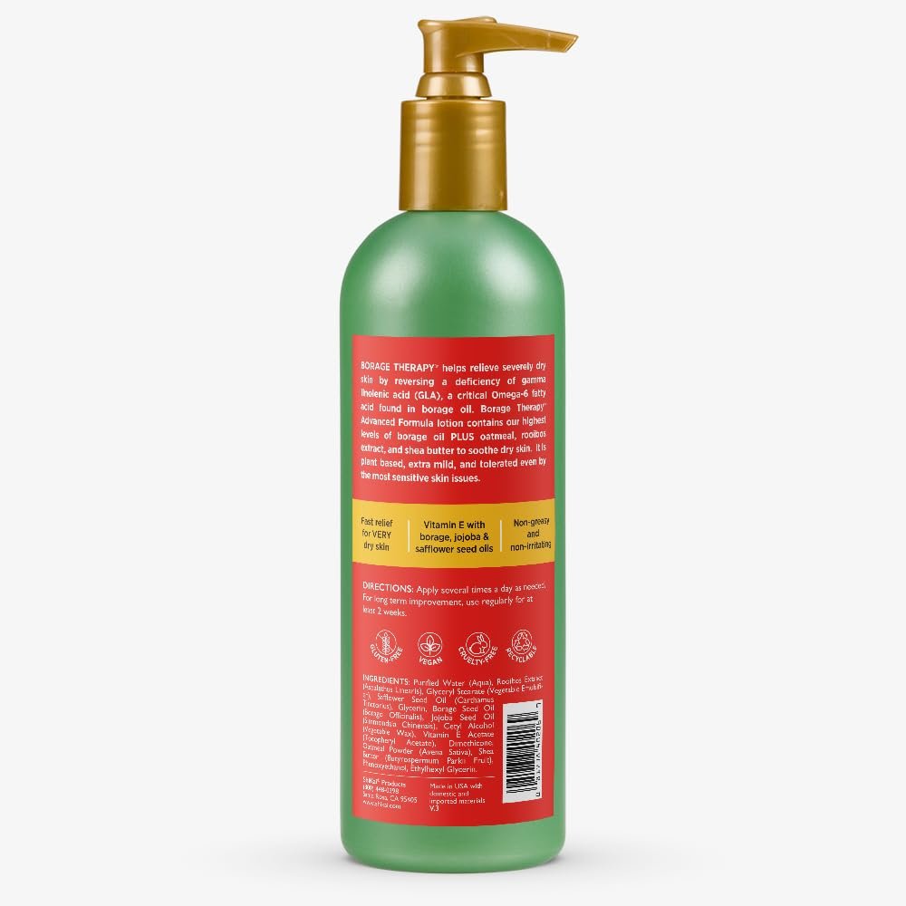 ShiKai Borage Therapy Body Moisturizer Advanced Formula – Fragrance Free Hydrating Lotion for Dry Hands & Body with Oatmeal & Shea Butter (8 oz) - görsel 10