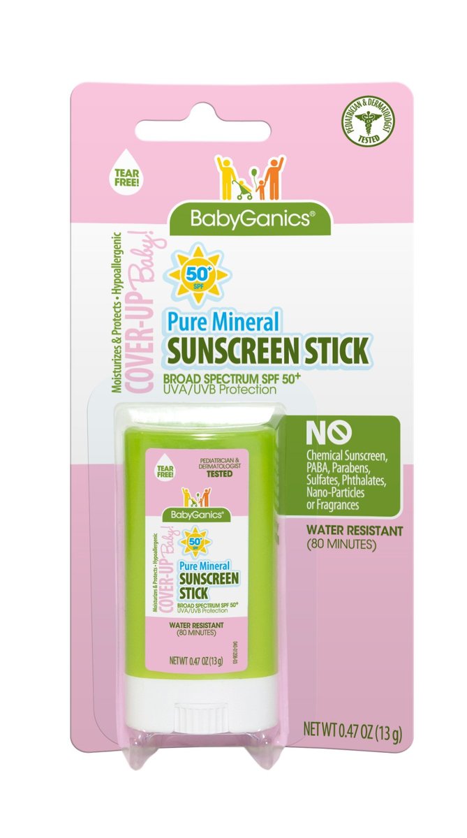 Babyganics Sunscreen Stick SPF 50, .47 oz - Mineral-Based, Broad Spectrum Sun Protection for Kids Avelisse