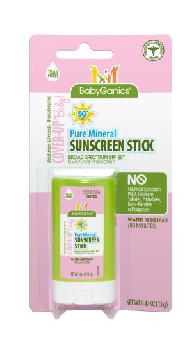 Babyganics Sunscreen Stick SPF 50, .47 oz - Mineral-Based, Broad Spectrum Sun Protection for Kids Avelisse