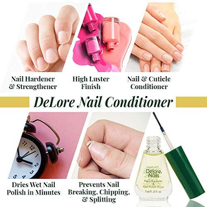 Organic Nail Hardener & Polish Dryer - 0.25 oz (Pack of 2) by Delore for Nails