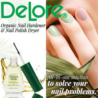 Organic Nail Hardener & Polish Dryer - 0.25 oz (Pack of 2) by Delore for Nails
