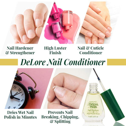 Organic Nail Hardener & Polish Dryer - 0.25 oz (Pack of 2) by Delore for Nails