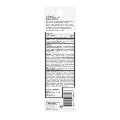 Neutrogena Revitalizing Tinted Lip Balm Broad Spectrum SPF 20 Sunscreen, Sheer Shimmer 10, 0.15 oz Avelisse
