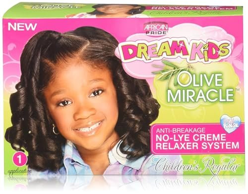 African Pride Dream Kids Olive Miracle Relaxer Regular – Olive Oil Infused Hair Relaxer for Kids, Strengthens & Protects, 1 Kit - görsel 2