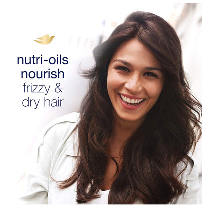 Dove Nutritive Solutions Anti Frizz Shampoo for Frizzy, Tangled Hair - Oil Therapy with Nutri-Oils, Moisturizing Formula, 12 oz