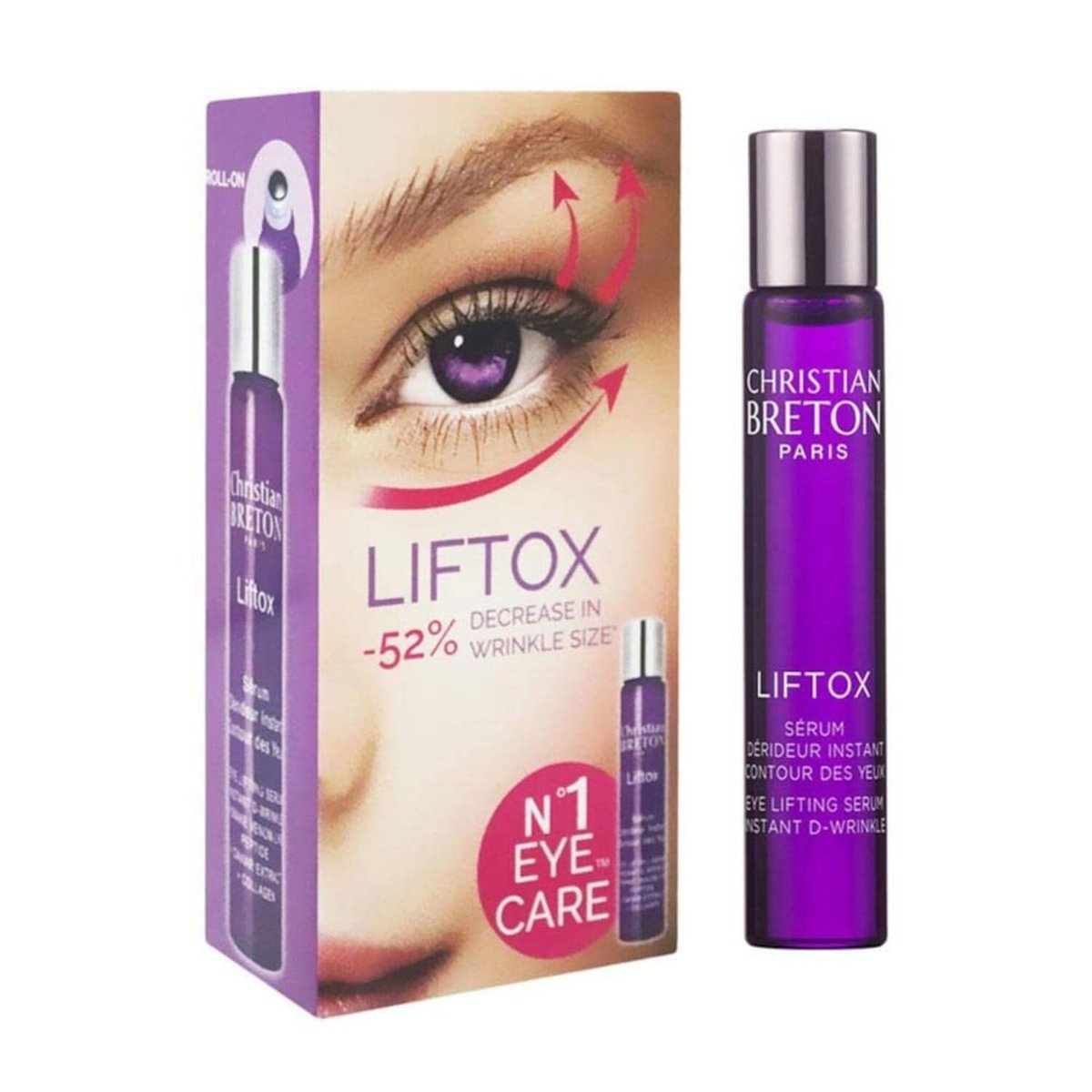 Christian Breton LIFTOX Eye Lifting Serum – Hydrating & Firming Under Eye Serum with Collagen & Hyaluronic Acid – Ophthalmologist-Tested, Made in France – 10 ml / 0.34 oz - görsel 1