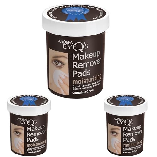 Andrea Eye Q's Moisturizing Eye Makeup Remover Pads, 90 Count (Pack of 3) Avelisse