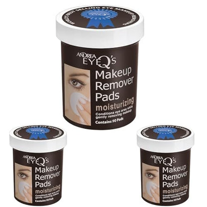 Andrea Eye Q's Moisturizing Eye Makeup Remover Pads, 90 Count (Pack of 3) Avelisse